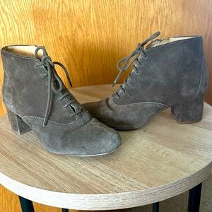 Madewell Macey Lace-Up Suede Booties Size 7.5